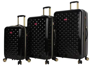 Betsey Johnson Heart to Heart 3Pc Hardside Expandable Spinner Set (20/26/30)
