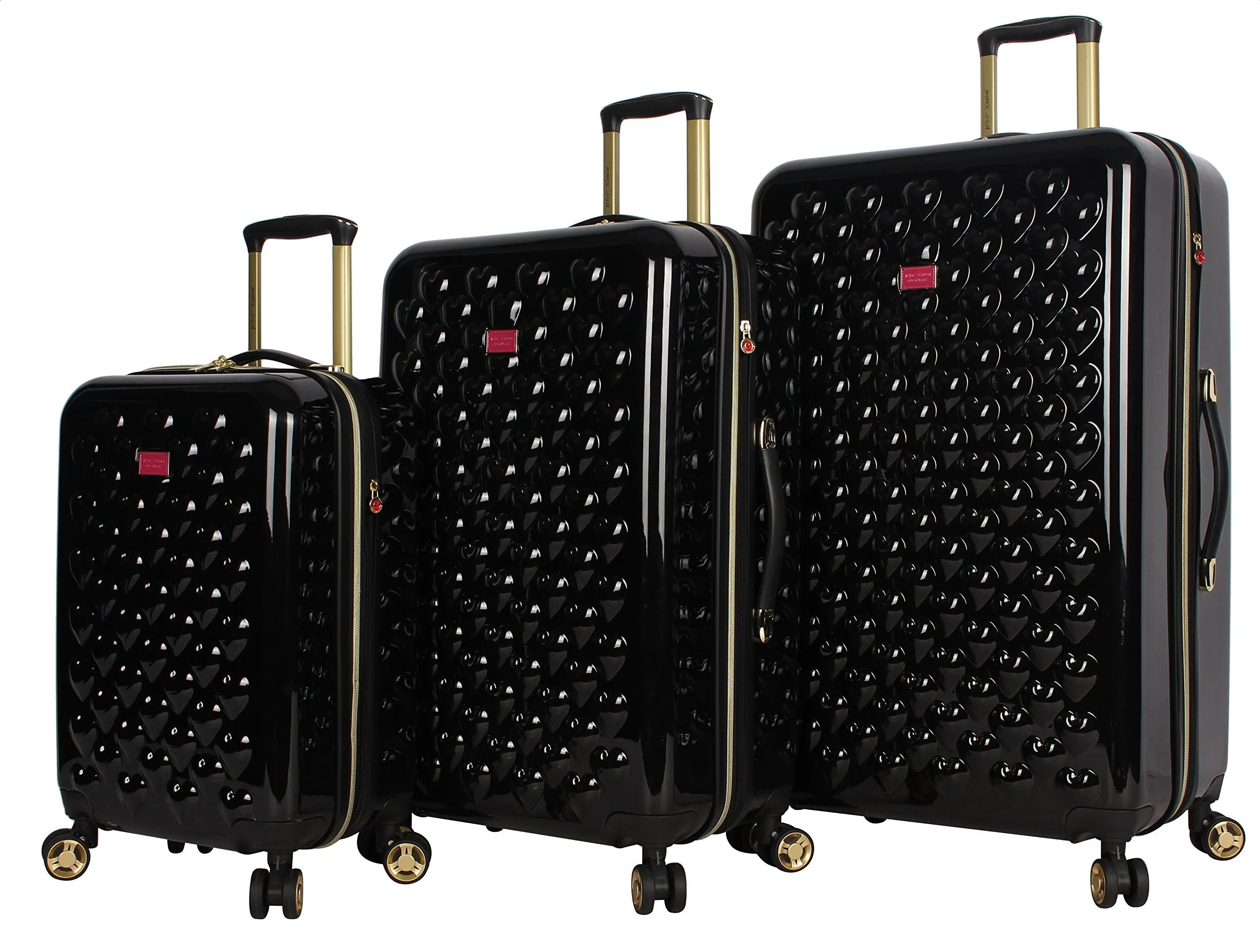 Betsey Johnson Heart to Heart 3Pc Hardside Expandable Spinner Set (20/26/30)