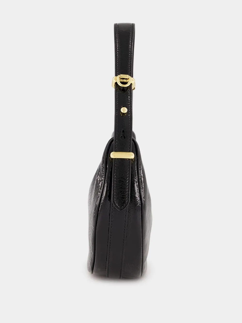 Black Arqu Naplak Leather Shoulder Bag