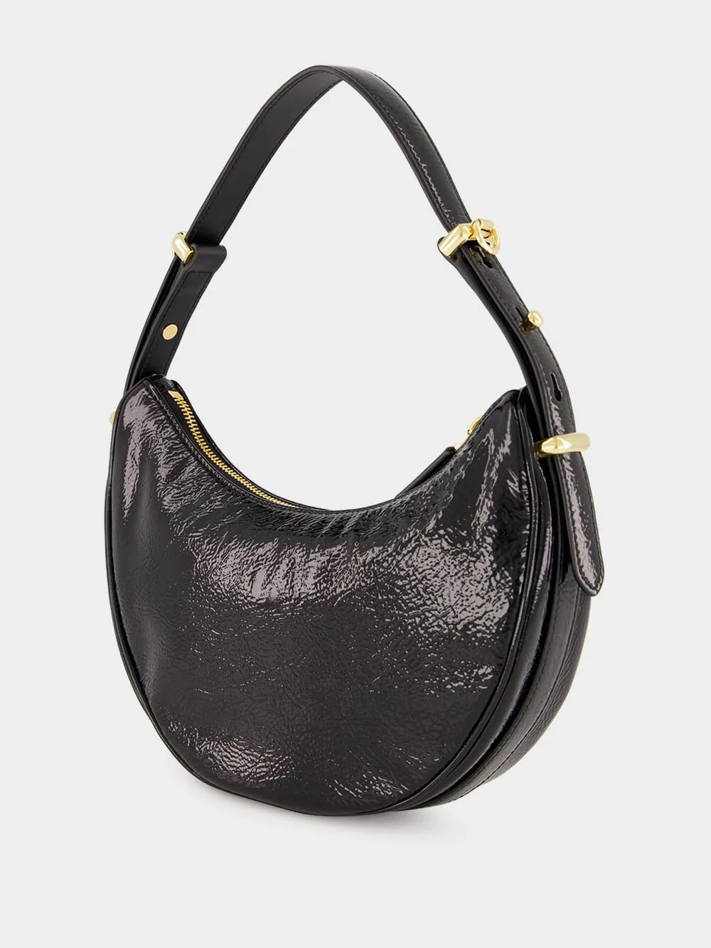 Black Arqu Naplak Leather Shoulder Bag