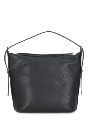 Black Pebbled Letaher Bag