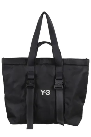 Black Tote Bag With Front Logo And Zip Closure