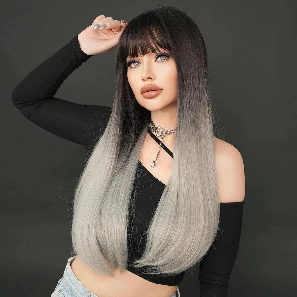 Black and Silver Wig