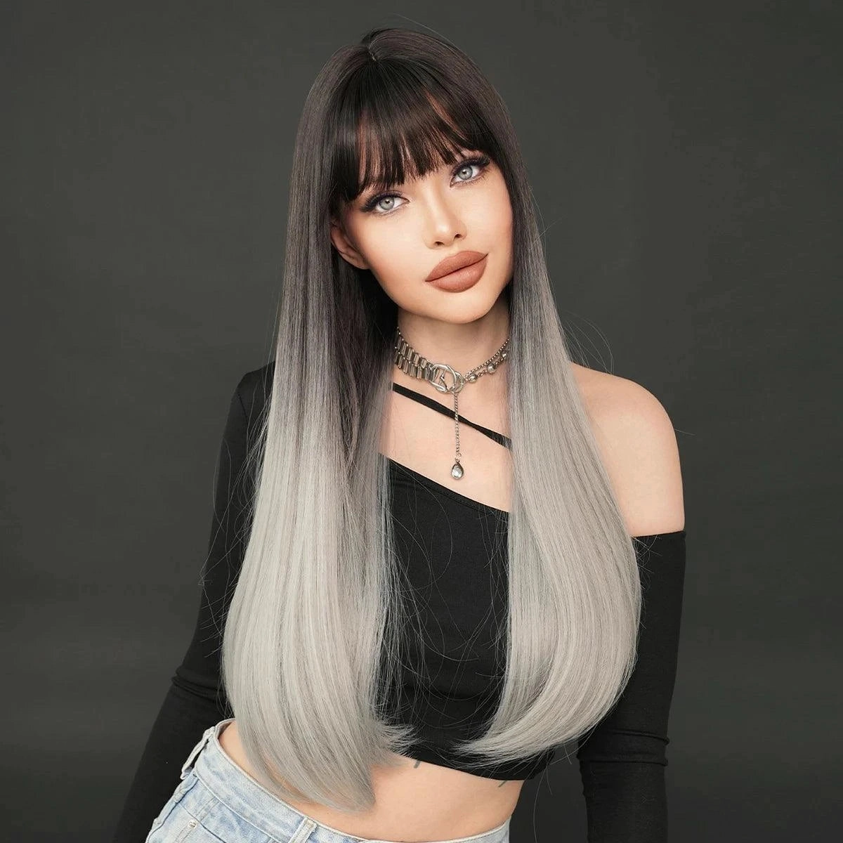 Black and Silver Wig