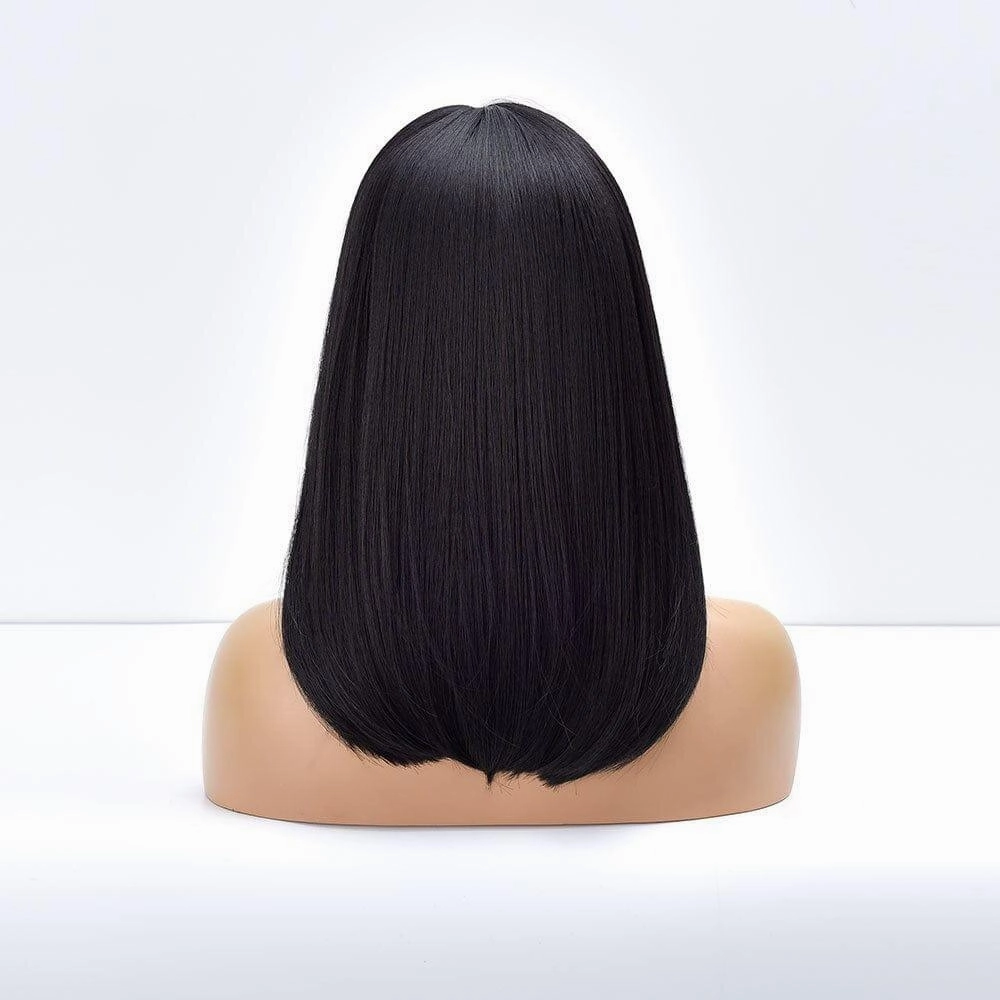 Black Wig with Fringe