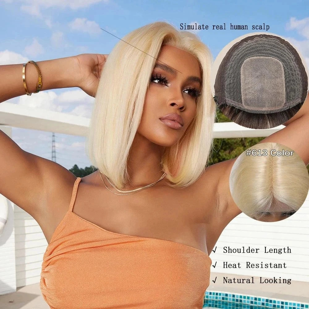 Blonde Wig Bob Short
