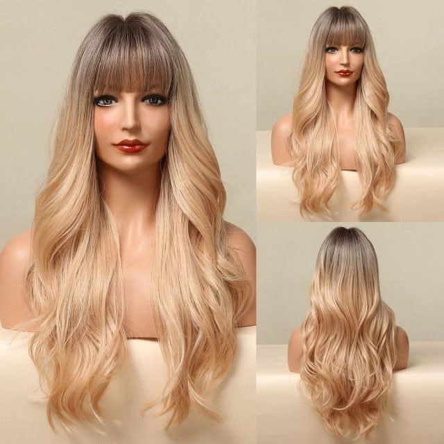 Blonde Wig with Fringe