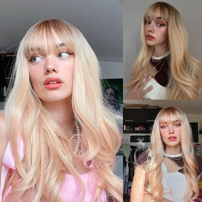 Blonde Wig with Fringe