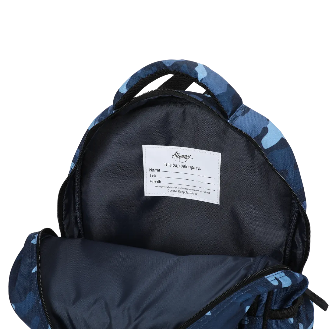 Blue Camouflage Midsize Kids Backpack