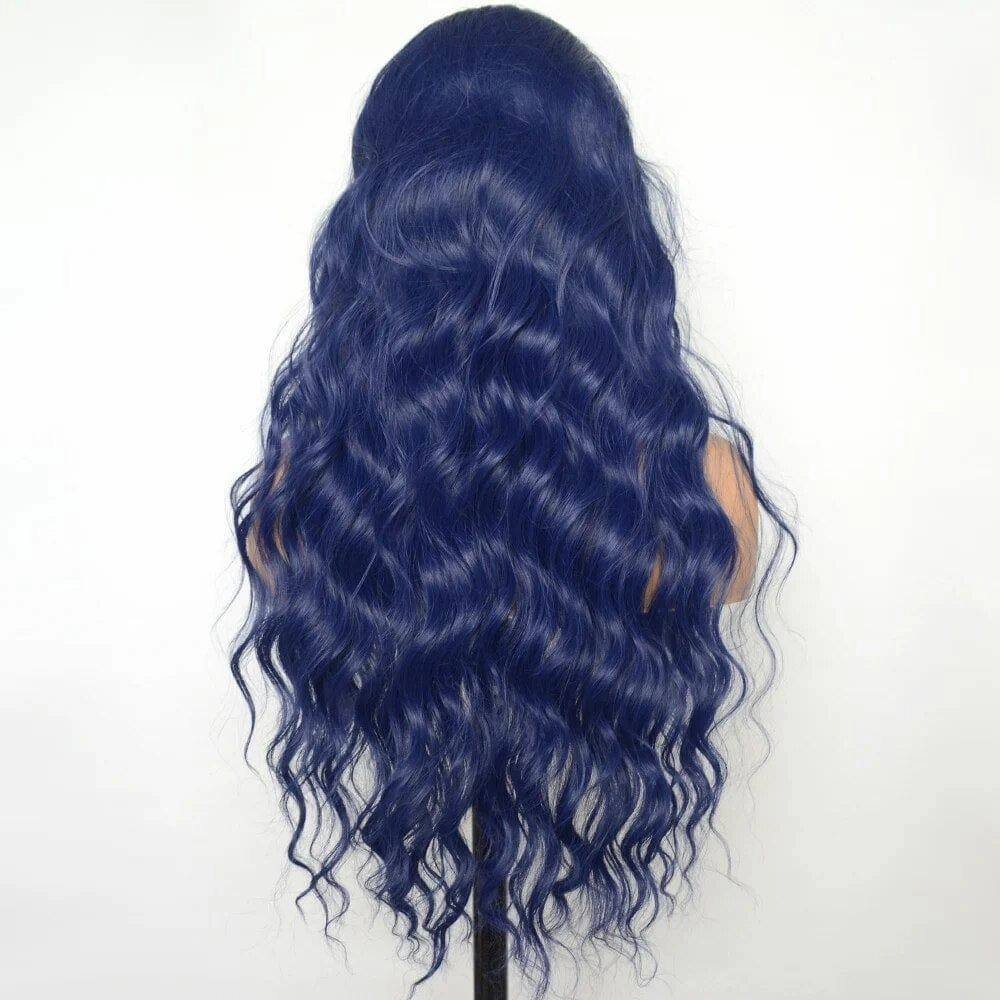Blue Synthetic Lace Front Wig