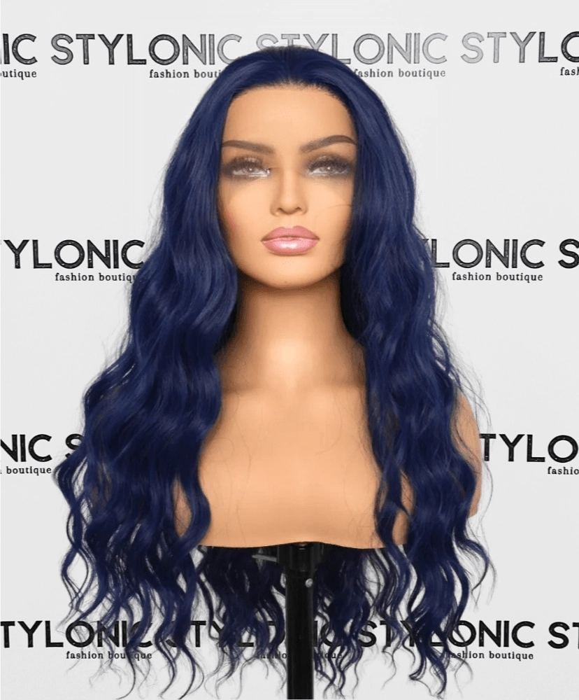 Blue Synthetic Lace Front Wig
