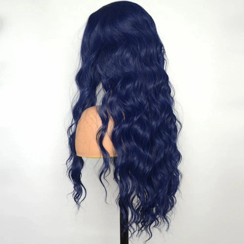 Blue Synthetic Lace Front Wig