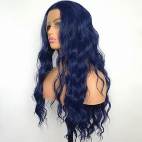 Blue Synthetic Lace Front Wig