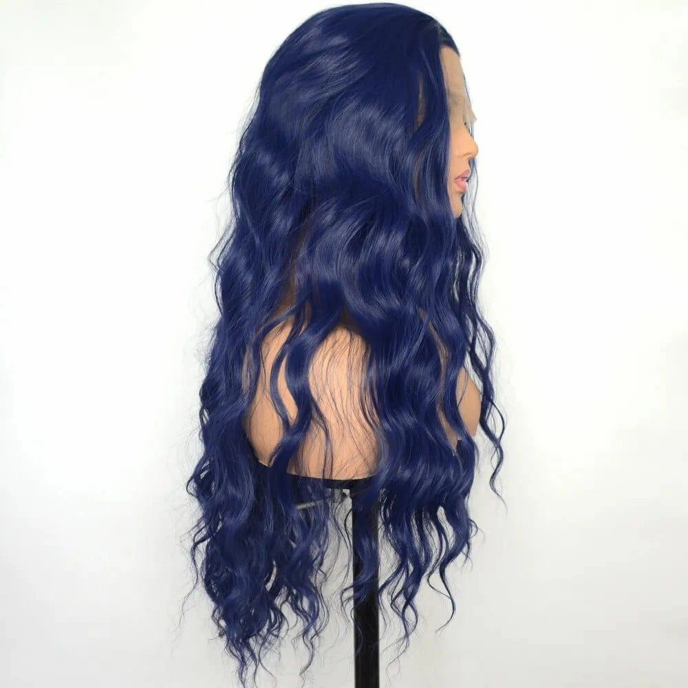 Blue Synthetic Lace Front Wig