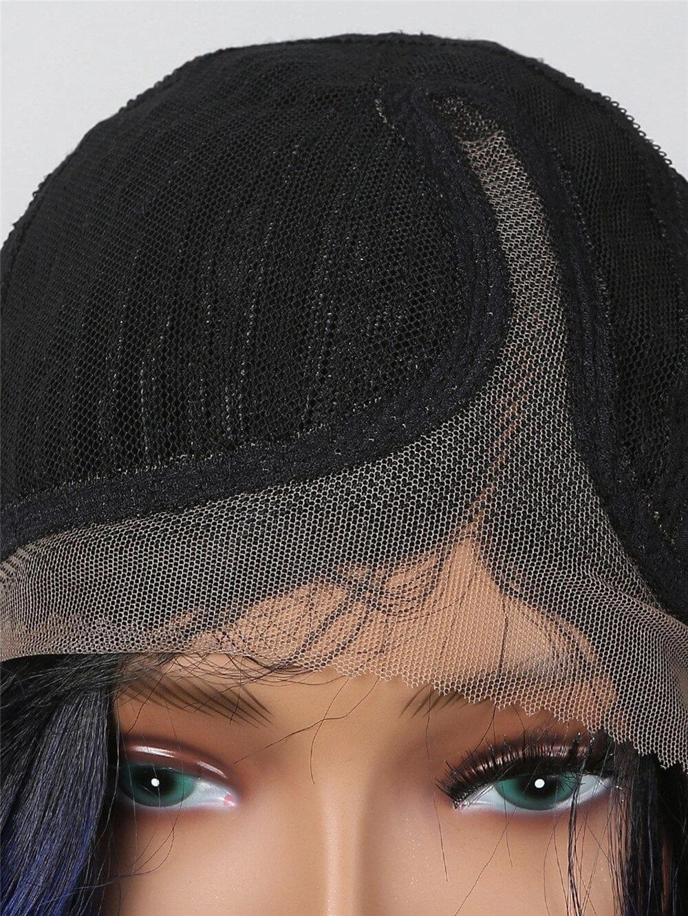 Blue Wig Dark Roots