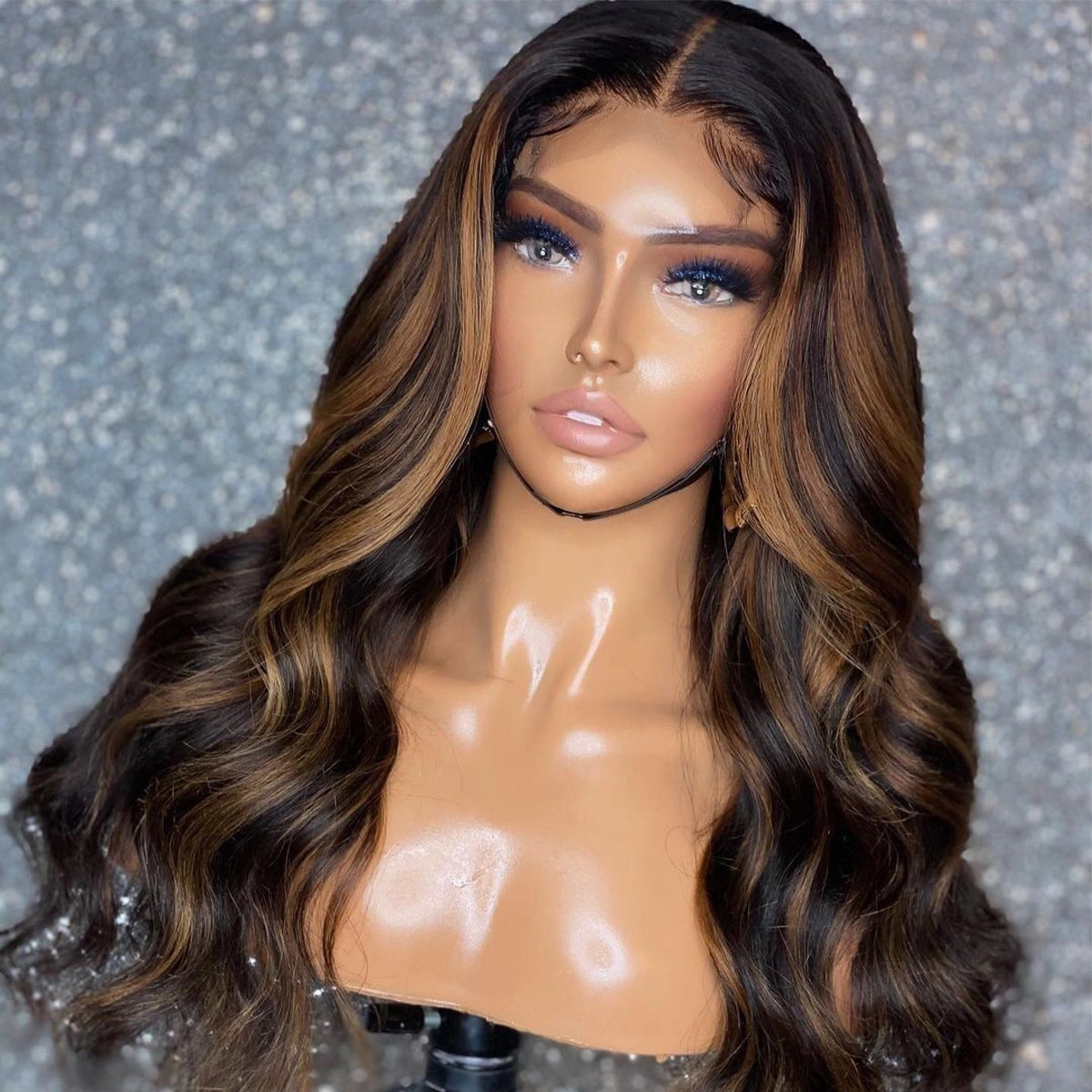 Body Wave Highlight Colored Wig 13x4  Lace Frontal Wigs  Human Hair Wigs