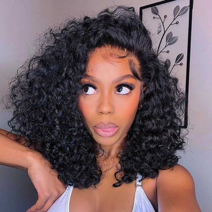 Bogo Sale $259= 26" Curtain Bang Loose Wave Wig   14" Kinky Curly Bob Wig