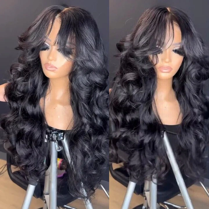 Bogo Sale $259= 26" Curtain Bang Loose Wave Wig   14" Kinky Curly Bob Wig