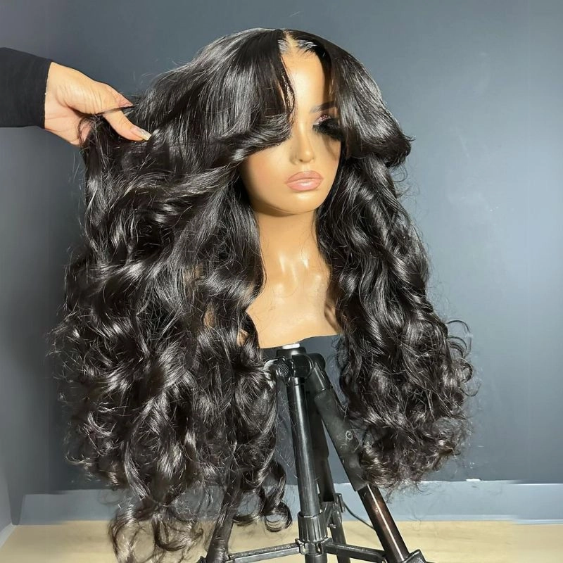 Bogo Sale $259= 26" Curtain Bang Loose Wave Wig   14" Kinky Curly Bob Wig