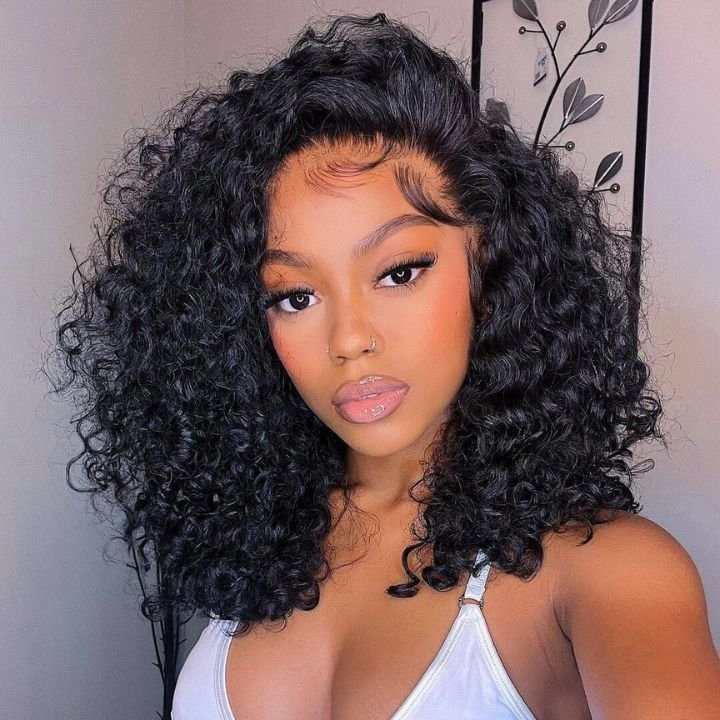 Bogo Sale $259= 26" Curtain Bang Loose Wave Wig   14" Kinky Curly Bob Wig