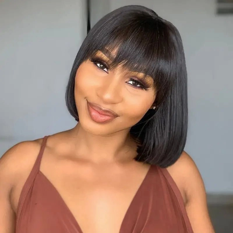 Bogo Sale: $179=V Part Curly 16" Wig   10" Bob Straight Wig With Bangs