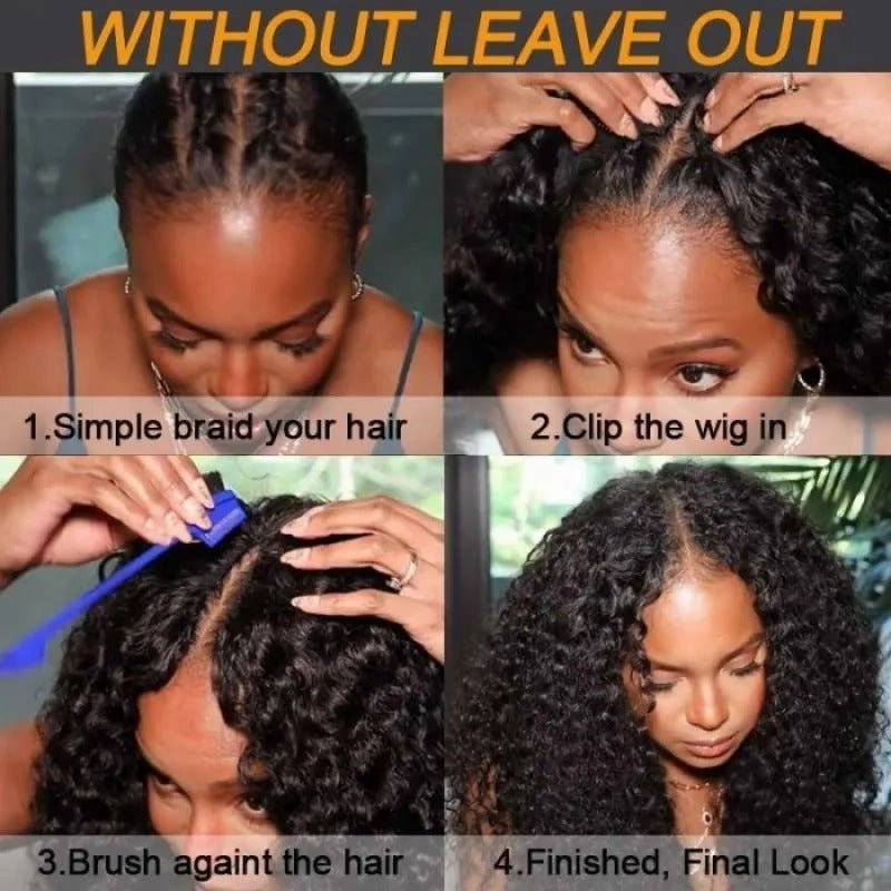 Bogo Sale: $179=V Part Curly 16" Wig   10" Bob Straight Wig With Bangs