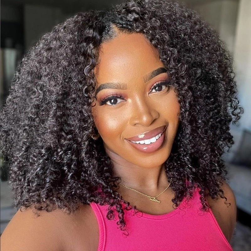 Bogo Sale: $179=V Part Curly 16" Wig   10" Bob Straight Wig With Bangs