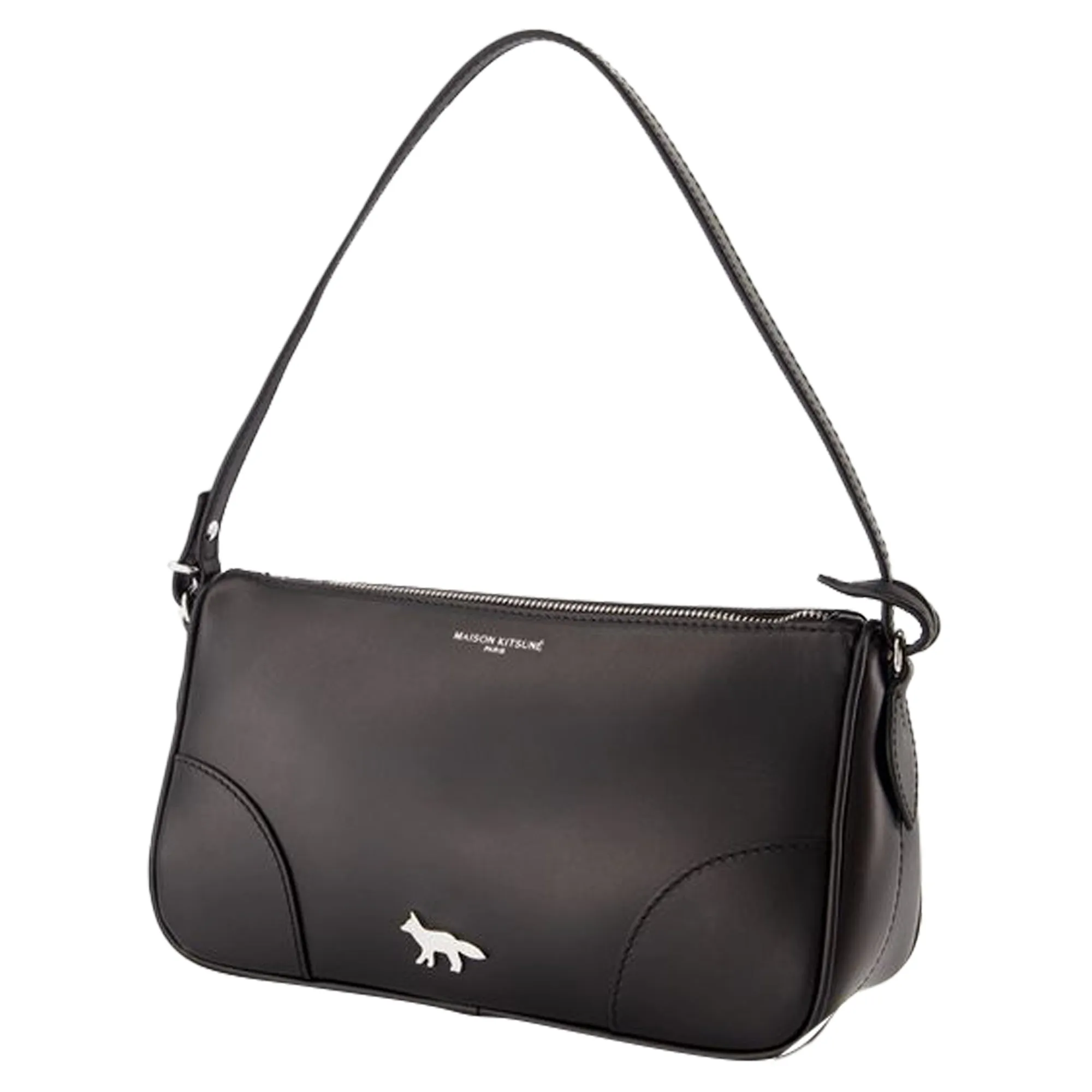 Boogie Baguette Shoulder Bag - Maison Kitsune - Leather - Black