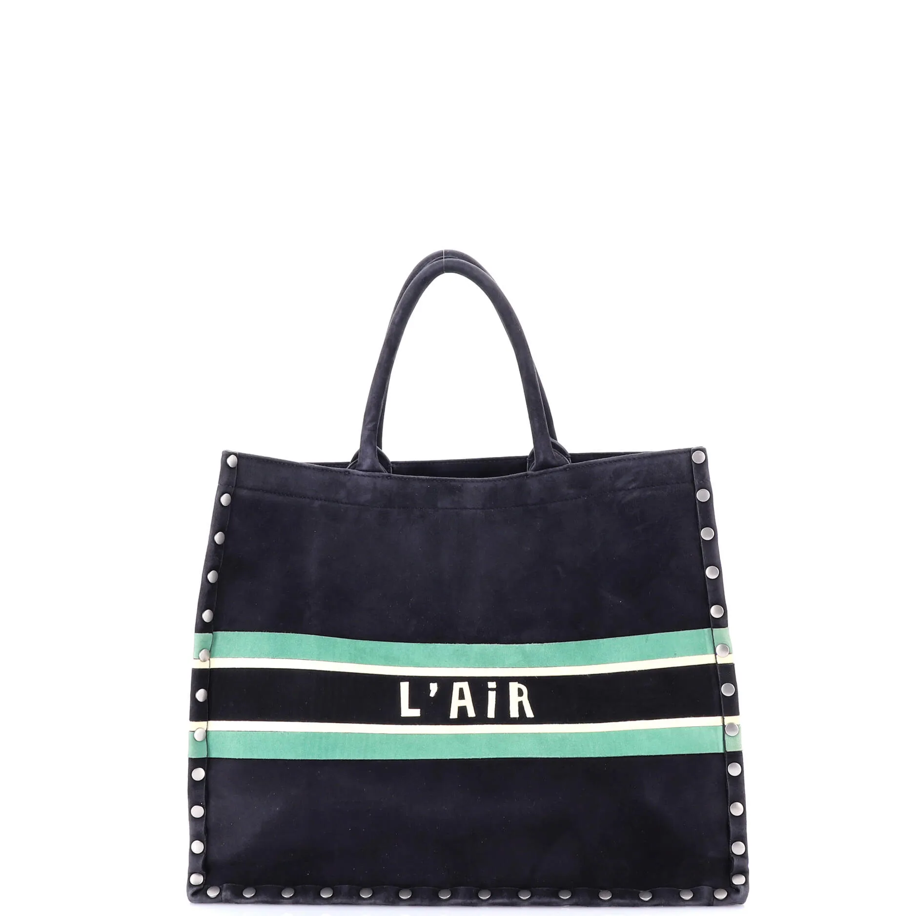 Book Tote Multicolor Studded Suede Large