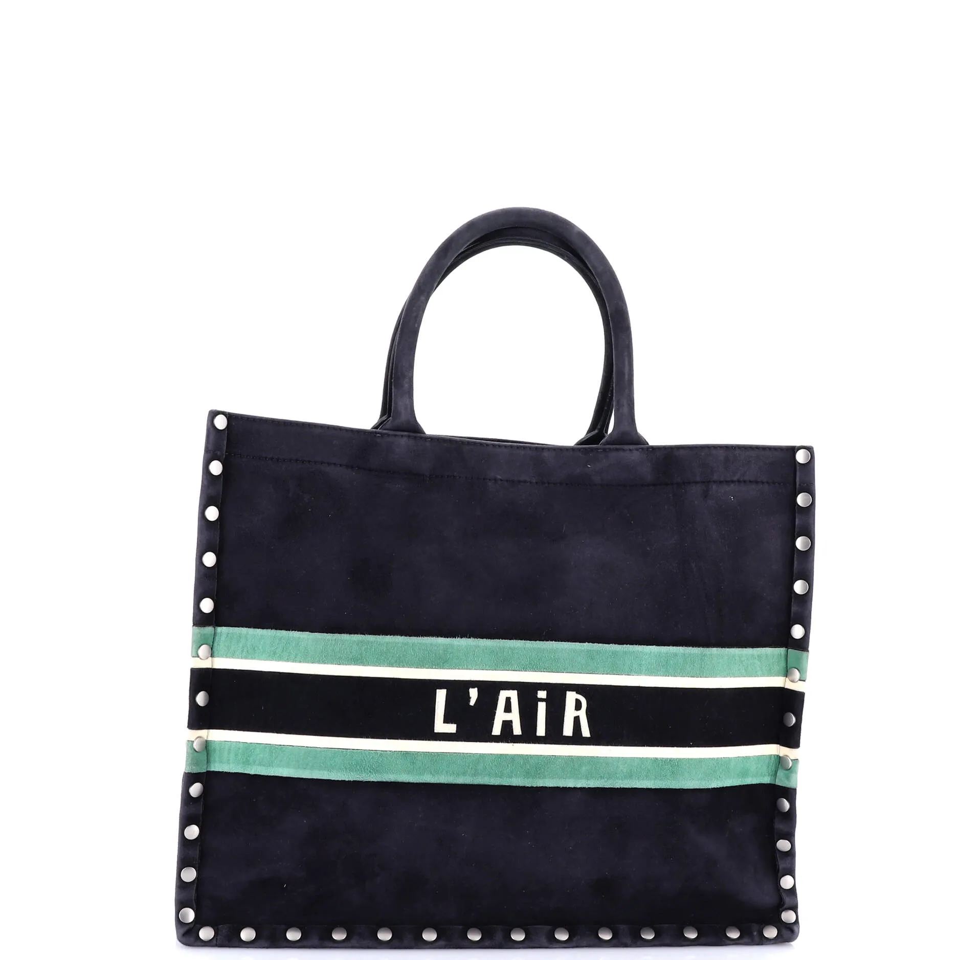 Book Tote Multicolor Studded Suede Large