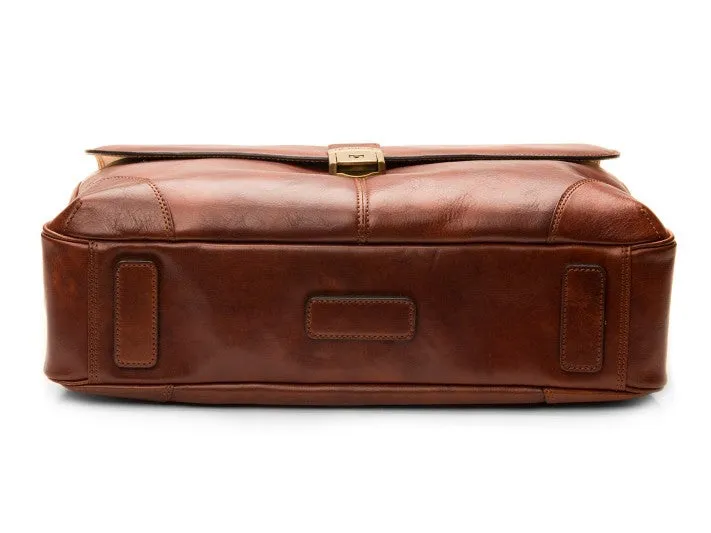 Bosca Men's Dolce Collection Flapover Briefcase