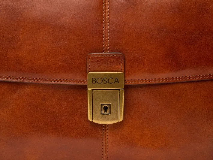 Bosca Men's Dolce Collection Flapover Briefcase