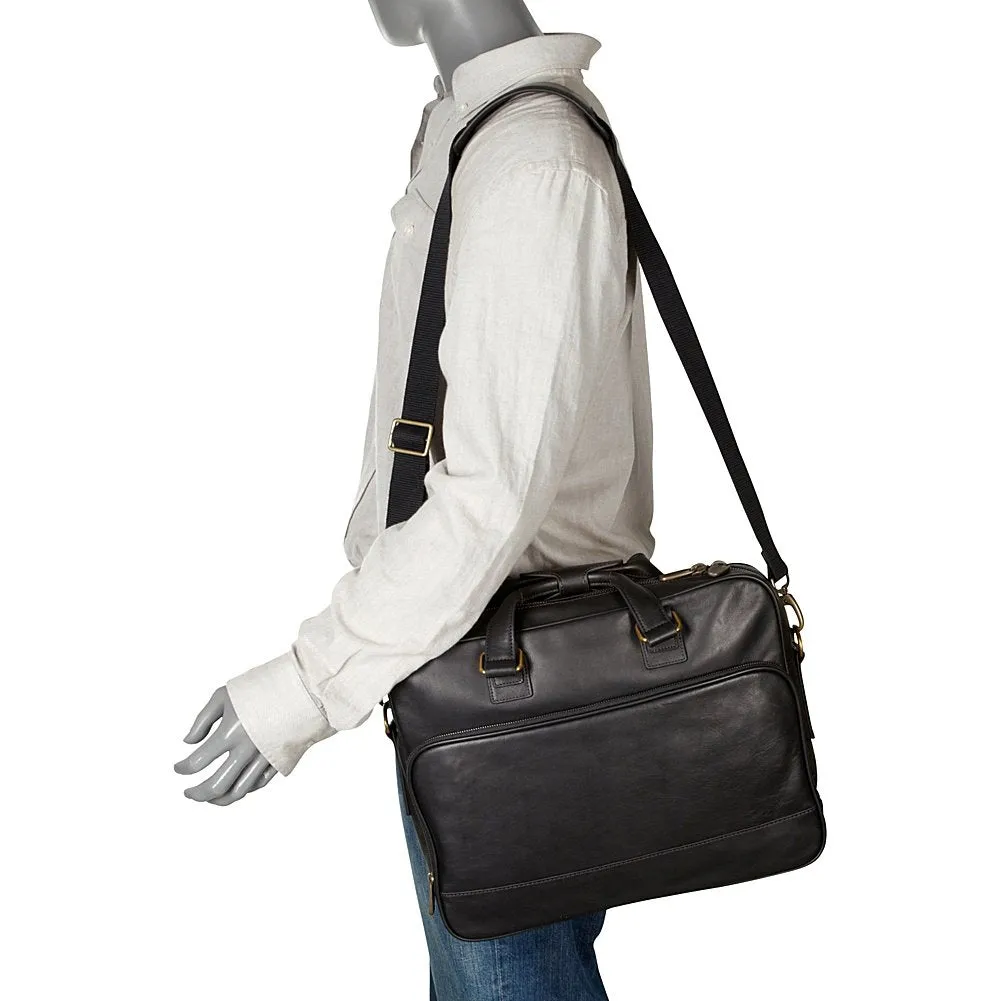 Bosca Tacconi Slim Leather Laptop Briefcase