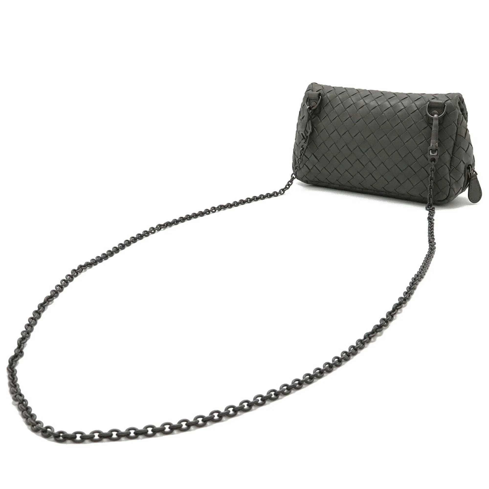 Bottega Veneta Intrecciato Leather Clutch Bag Pochette Shoulder Bag (Pre-Owned)