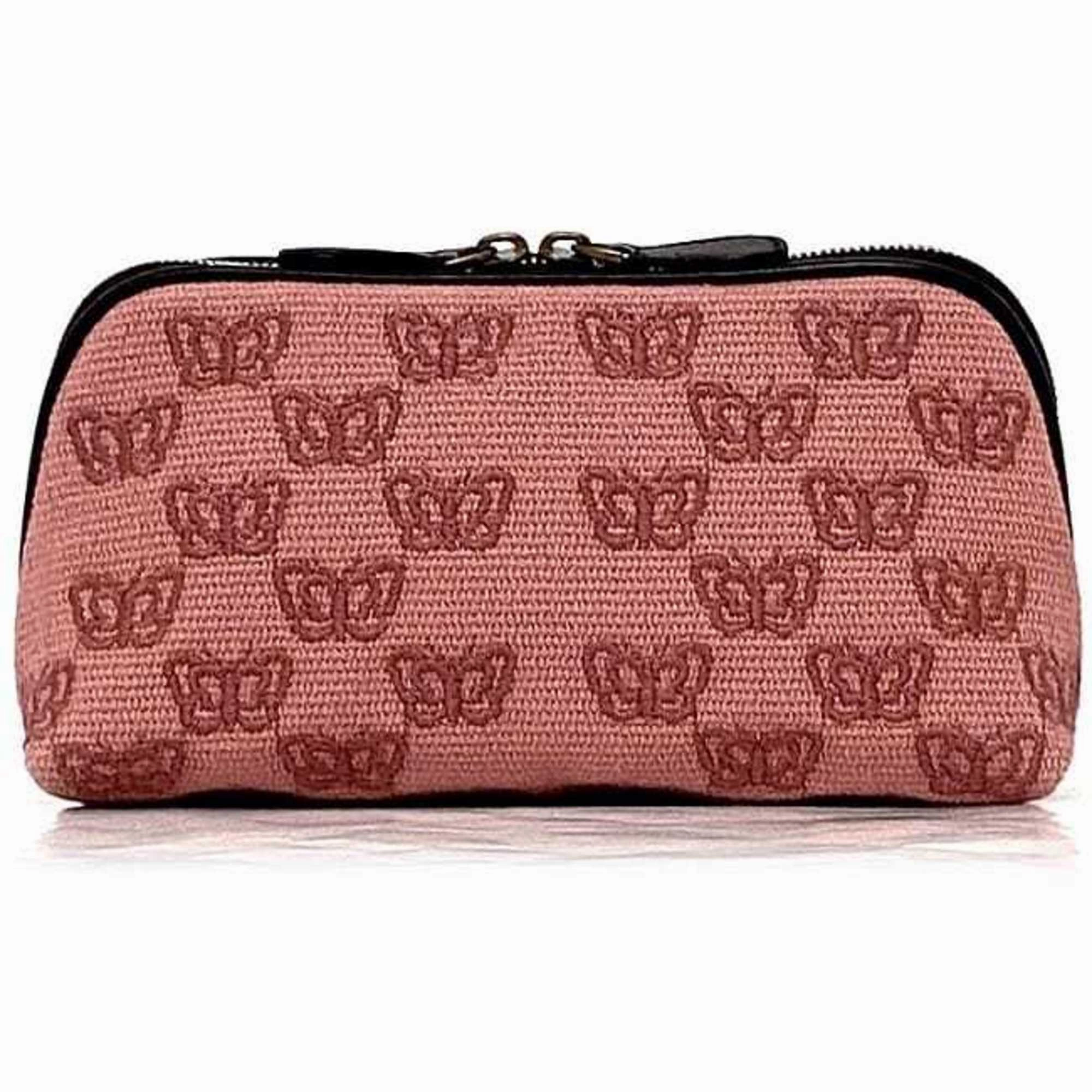 Bottega Veneta Canvas Leather Pouch (Pre-Owned)