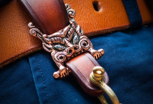 Brass biker trucker leather Chinese Lion Chain for chain wallet biker wallet trucker wallet