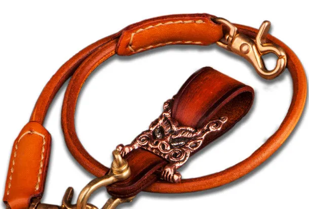 Brass biker trucker leather Chinese Lion Chain for chain wallet biker wallet trucker wallet