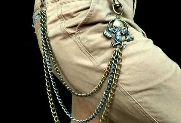 Brass biker trucker punk skull hook wallet Chain for chain wallet biker wallet trucker wallet