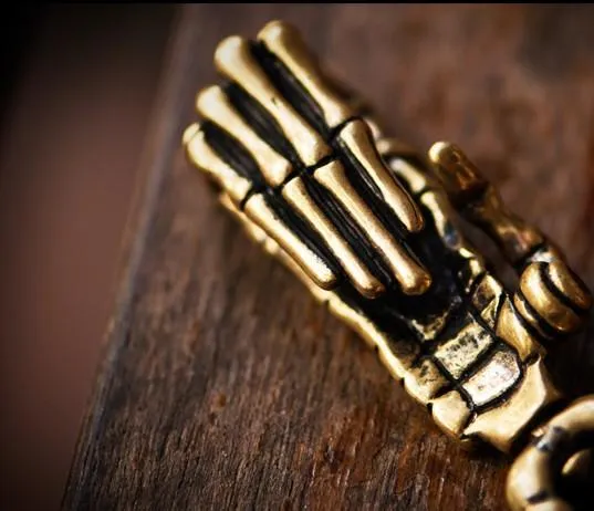 Brass Biker Trucker SKull God Hand Biker Wallet Chain for Chain Wallet Biker Wallet Trucker Wallet