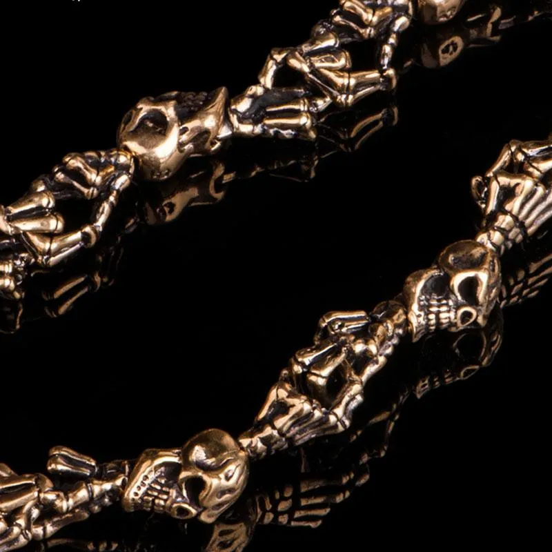 Brass Biker Trucker SKull God Hand Biker Wallet Chain for Chain Wallet Biker Wallet Trucker Wallet