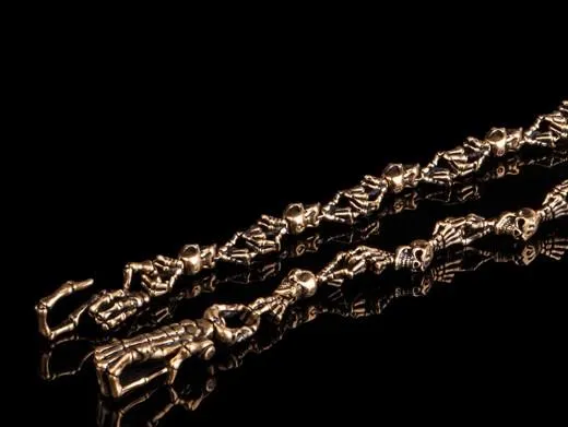 Brass Biker Trucker SKull God Hand Biker Wallet Chain for Chain Wallet Biker Wallet Trucker Wallet