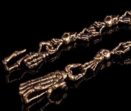 Brass Biker Trucker SKull God Hand Biker Wallet Chain for Chain Wallet Biker Wallet Trucker Wallet