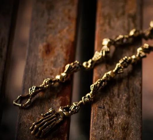 Brass Biker Trucker SKull God Hand Biker Wallet Chain for Chain Wallet Biker Wallet Trucker Wallet