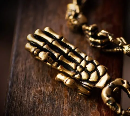 Brass Biker Trucker SKull God Hand Biker Wallet Chain for Chain Wallet Biker Wallet Trucker Wallet