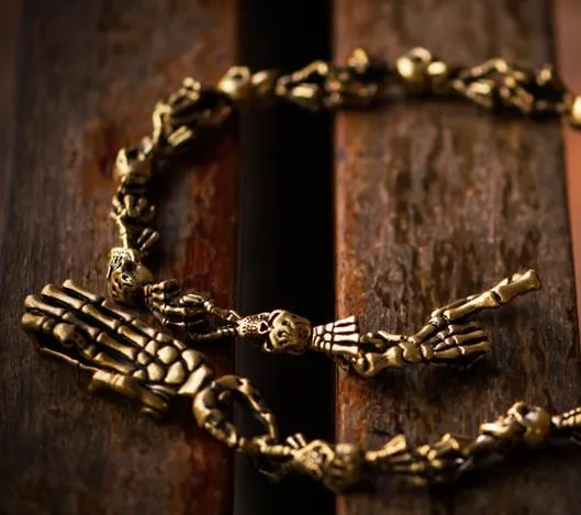 Brass Biker Trucker SKull God Hand Biker Wallet Chain for Chain Wallet Biker Wallet Trucker Wallet