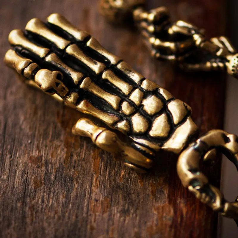 Brass Biker Trucker SKull God Hand Biker Wallet Chain for Chain Wallet Biker Wallet Trucker Wallet