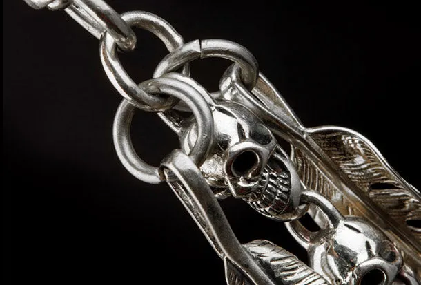 Brass biker trucker Skull punk Chain for chain wallet biker wallet trucker wallet