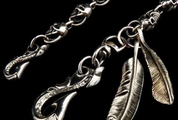 Brass biker trucker Skull punk Chain for chain wallet biker wallet trucker wallet