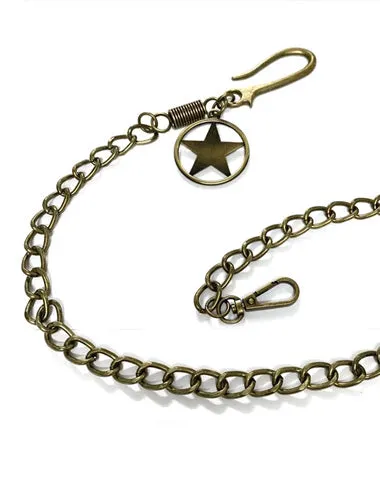 Brass Star Fashion Wallet Chain Punk Pants Chain Gold Wallet Chain Long Key Chain For Men