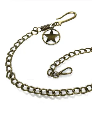 Brass Star Fashion Wallet Chain Punk Pants Chain Gold Wallet Chain Long Key Chain For Men